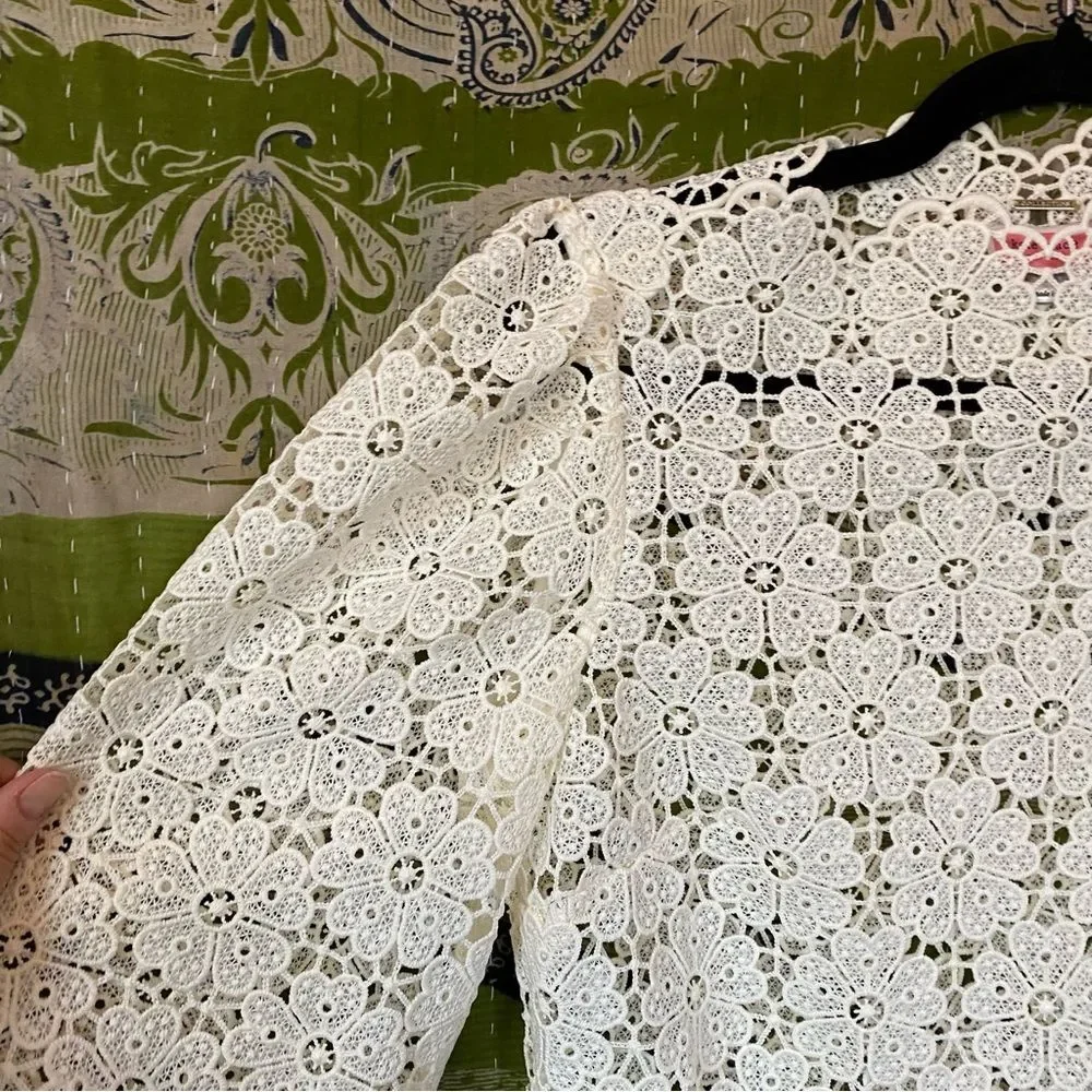 NWOT Kate Spade New York Ivory Daisy Lace Blouse Size 0